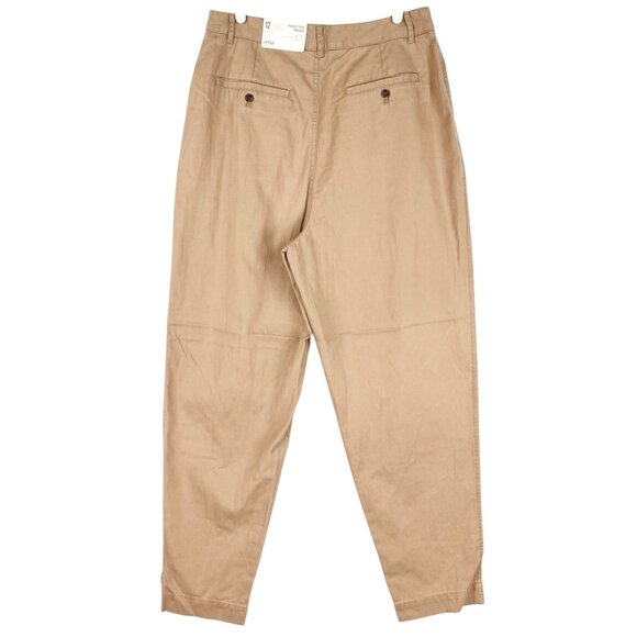 a.n.a. Women's Highest-Rise Tapered Leg Maple Brown Pleated Pants Size 12 NWT - Picture 2 of 11